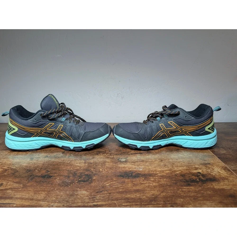 Asics Gel-Venture 7 Womens Trail Running Shoes Grey Orange Blue Size 8